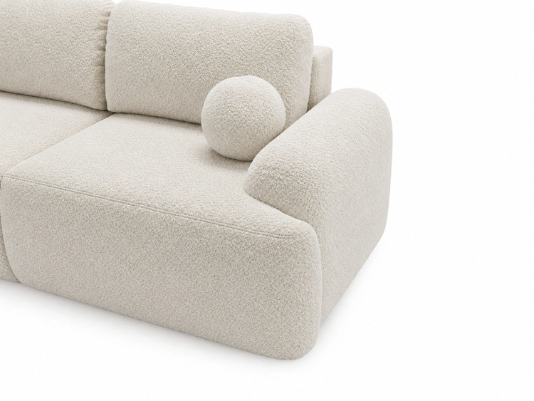Sofa mit Schlaffunktion und Bettkasten Aurio Weiß
