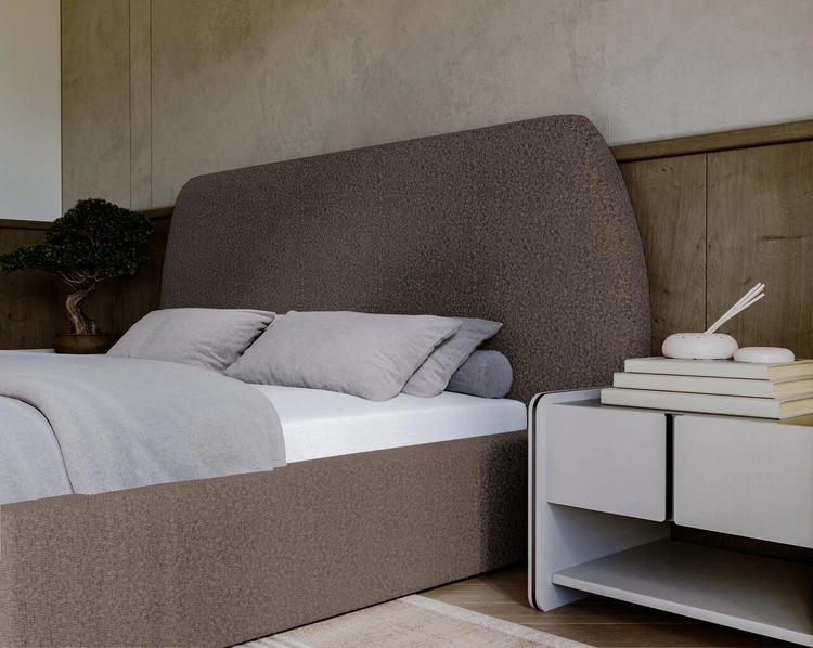 Polsterbett mit Lattenrost 160x200 Blossom - Braun