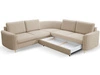 Ecksofa L-Form Links mit Schlaffunktion und Bettkasten Limon Dunkelbeige