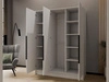 Kleiderschrank mit Spiegel 150 cm Lucca Weiß mit schwarzen Griffen
