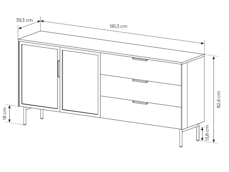 Wohnzimmer-Set Lumina Eiche Dunin