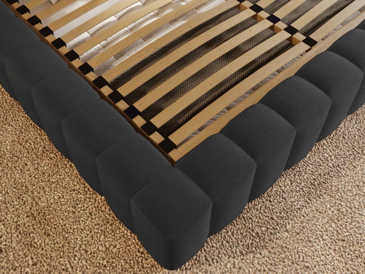 Polsterbett mit Bettkasten und Lattenrost 180x200 Rotto Schwarz