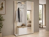 Garderobe mit Spiegel und Kleiderhaken Weiß, Artisan Eiche