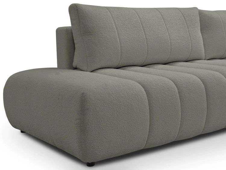 Ecksofa mit Schlaffunktion und Bettkasten Rechts Adoro Grau