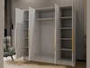 Kleiderschrank mit Spiegel 200 cm Lucca Weiß mit goldenen Griffen