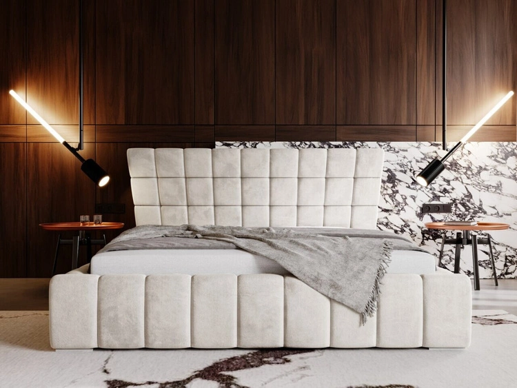 Polsterbett mit Bettkasten und Lattenrost 180x200 Paris Beige