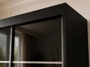 Schiebetürenschrank mit Sprossen 150 cm mit LED-Beleuchtung Ponti Schwarz