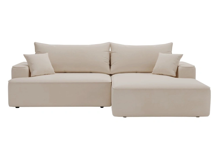 Ecksofa L-Form Rechts mit Schlaffunktion und Bettkasten California Beige