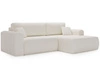 Ecksofa mit Schlaffunktion und Bettkasten Belvio rechts Creme