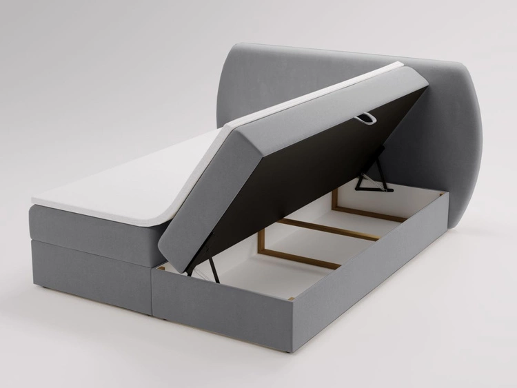 Boxspringbett mit Bettkasten 140x200 Bogota Dunkelgrau