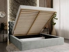 Polsterbett mit Bettkasten und Lattenrost 200x200 Apollo Grau