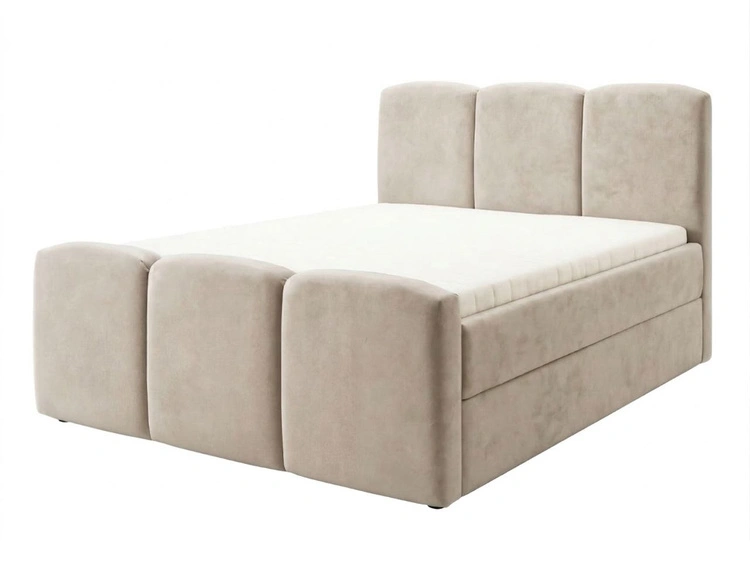 Boxspringbett mit Bettkasten 120x200 Campi Beige