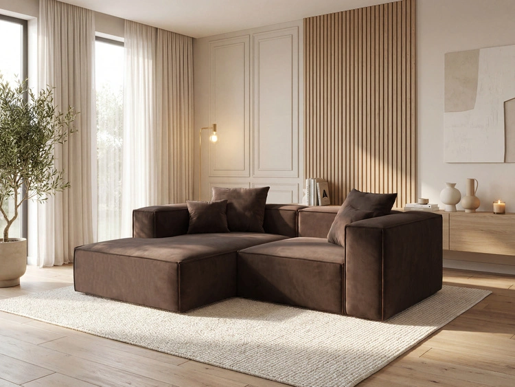 Ecksofa L Links Vellaro Braun