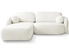 Ecksofa L-Form Links mit Schlaffunktion und Bettkasten Oreo Creme