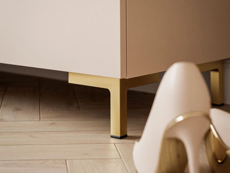 Kommode mit Schubladen und LED-Beleuchtung auf Goldenen Beinen Nuveo Kaschmir