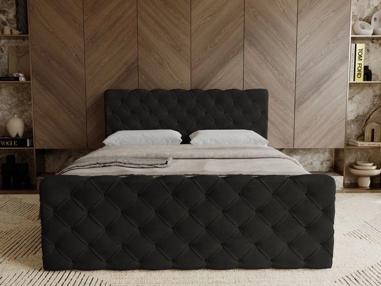 Boxspringbett mit Bettkasten 160x200 Lunaris Schwarz