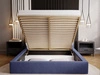 Polsterbett mit Bettkasten und Lattenrost 200x200 Monaco Blau