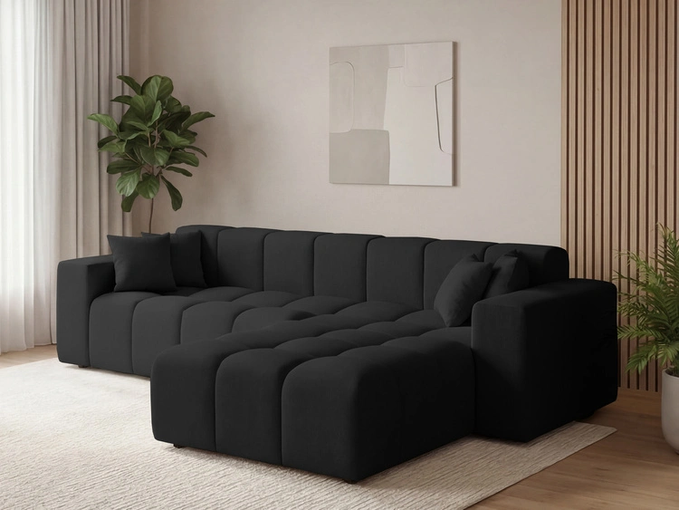 Ecksofa L-Form Rechts Moderne Ecksofa Loopo Schwarz
