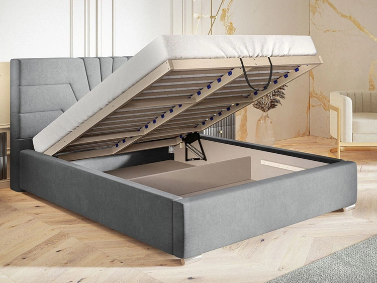 Polsterbett mit Bettkasten und Lattenrost 160x200 Tesis Dunkelblau