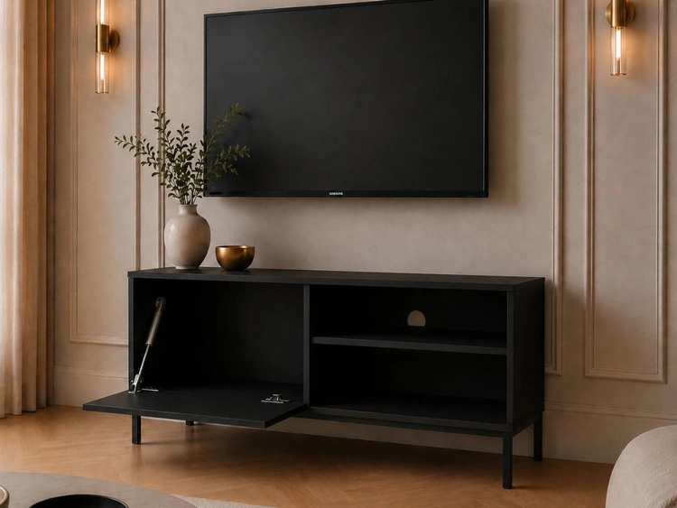 TV-Lowboard mit Türen 100 cm Soroko Schwarz