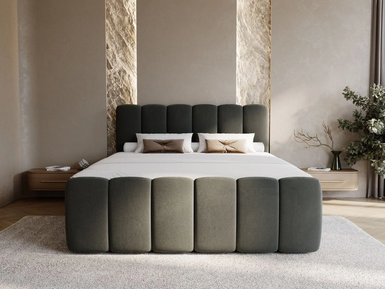 Boxspringbett mit Bettkasten 140x200 Cloud Dunkelgrau