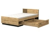 Doppelbett 120x200 mit Schublade Lavore Wotan Eiche, Schwarz matt