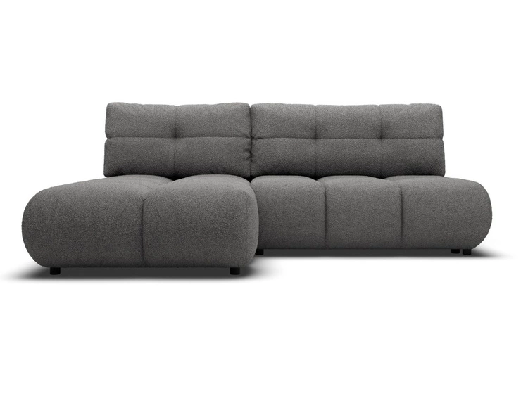 Ecksofa mit Schlaffunktion und Bettkasten Links Milet Grau
