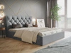 Polsterbett mit Bettkasten und Lattenrost 120x200 Selva Hellgrau