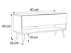 TV-Schrank 90 cm mit LED-Beleuchtung und schwarzen Beinen Aurelie Artisan Eiche