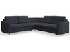 Ecksofa L-Form Links mit Schlaffunktion und Bettkasten Limon Dunkelblau