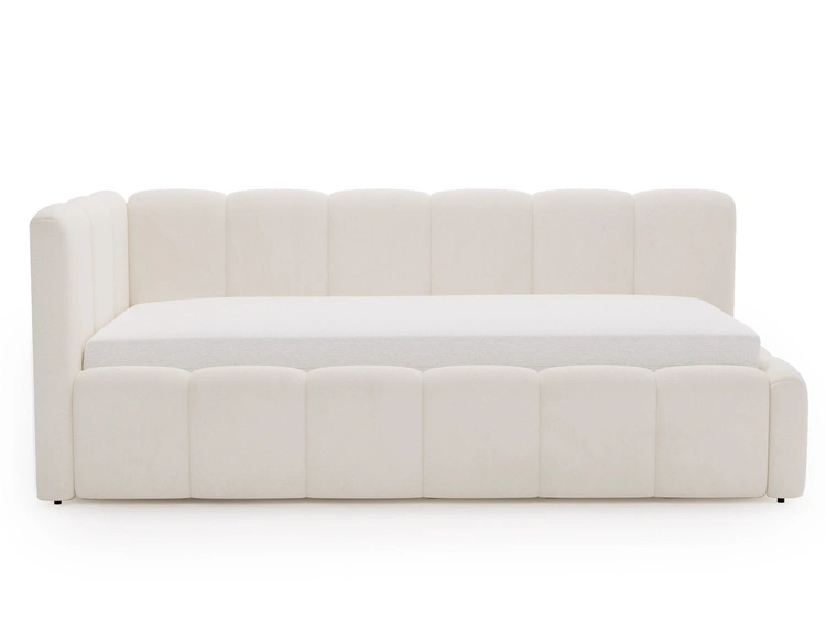 Jugendbett Einzelbett mit Bettkasten und Lattenrost 90x200 Cloud One Beige