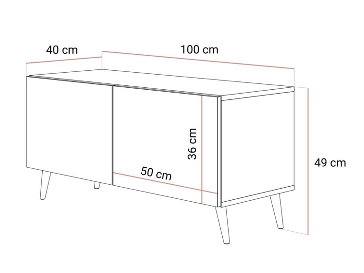 TV-Lowboard mit Türen auf Silbernen Metallbeinen 100 cm Noaé Weiß Hochglanz