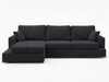 Ecksofa L-Form fürs Wohnzimmer Nesto Links Schwarz