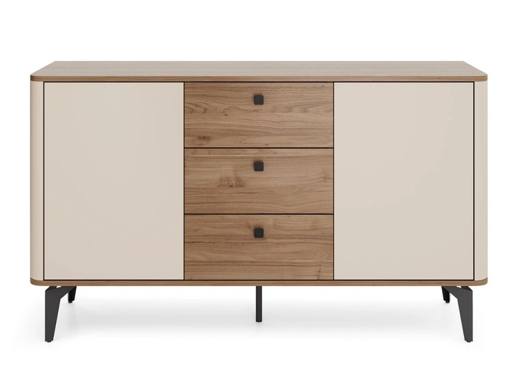 Kommode mit Türen und Schubladen, 140 cm, Arelis Kaschmir, Royal Nussbaum