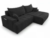 Ecksofa L-Form mit Schlaffunktion und Bettkasten Tulio Rechts Schwarz