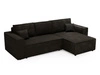 Ecksofa L-Form mit Schlaffunktion und Bettkasten Prato XL Schwarz 