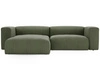 Ecksofa L-Form Links Moderne Cord Ecksofa Landi Grün