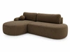 Ecksofa L-Form Links mit Schlaffunktion und Bettkasten Aurio O Braun