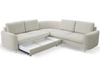 Ecksofa L-Form Rechts mit Schlaffunktion und Bettkasten Limon Hellgrau