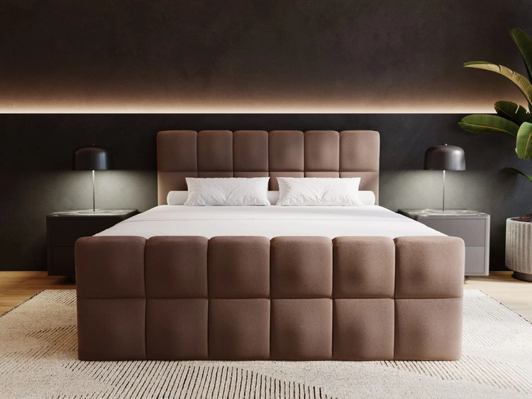 Boxspringbett mit Bettkasten 140x200 Alicante Braun
