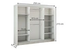 Schiebetürenschrank mit Lamellen 250 cm Loreto Schwarz