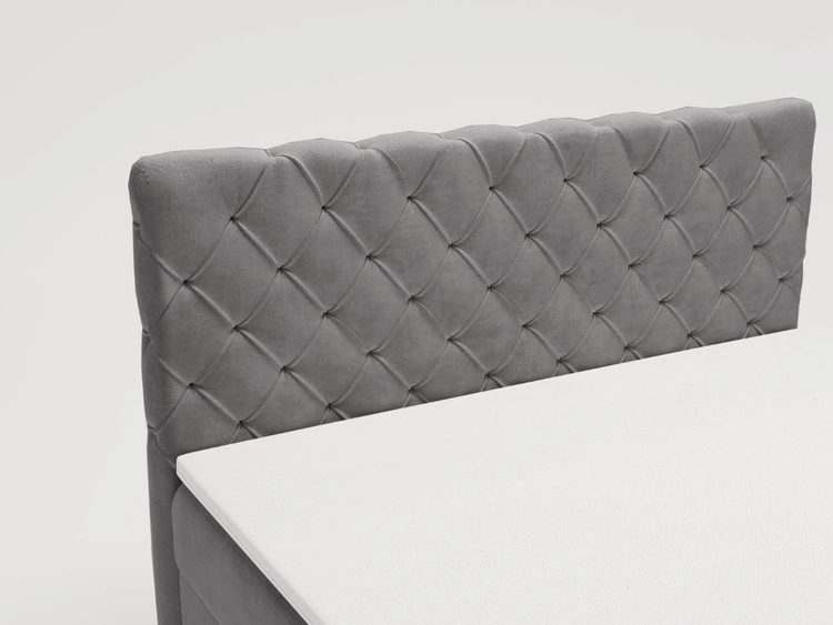 Boxspringbett mit Bettkasten 160x200 Lunaris Grau