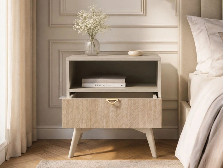 Nachttisch mit Schublade Modena Beige