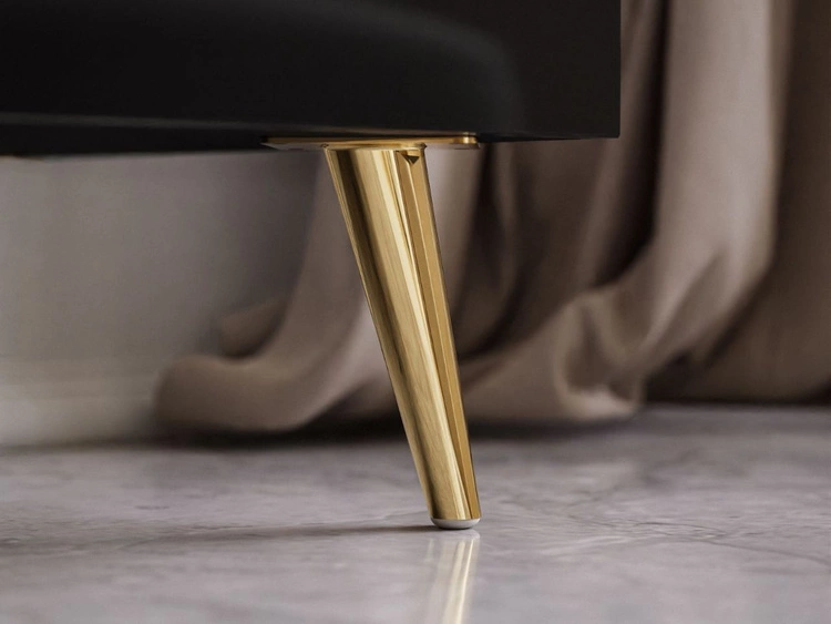 Couchtisch auf goldenen Beinen im Glamour-Stil Lunelie Schwarz Hochglanz