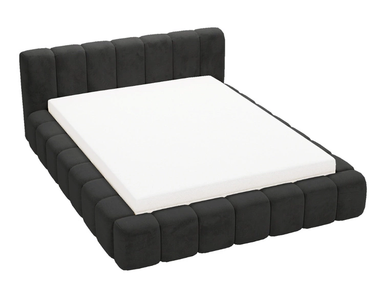 Polsterbett mit Bettkasten und Lattenrost 120x200 Ibiza Schwarz