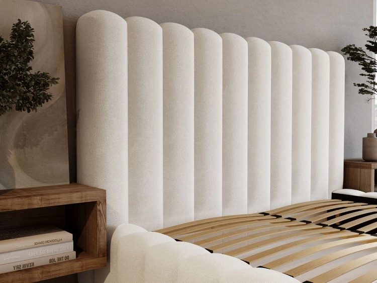 Polsterbett mit Bettkasten und Lattenrost 180x200 Rotto Creme