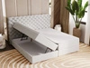 Boxspringbett mit Bettkasten 140x200 Bergamo Hellgrau