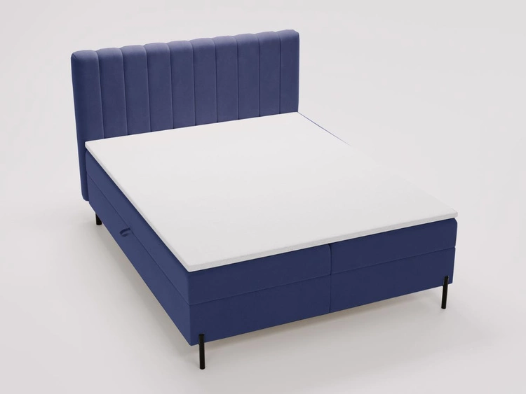 Boxspringbett mit Bettkasten 120x200 Primavera Dunkelblau