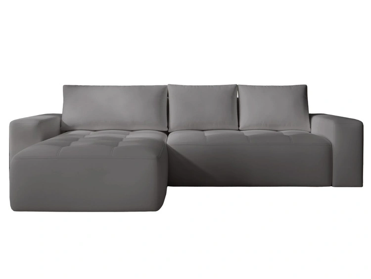 Ecksofa L-Form Links mit Schlaffunktion und Bettkasten Portland Grau
