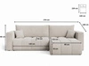 Ecksofa L-Form mit Schlaffunktion und Bettkasten Neva Hellbeige